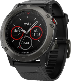 Garmin - fēnix® 5X Sapphire Smartwatch 51mm Fiber-Reinforced Polymer - Slate Gray with Black Band