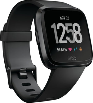 Fitbit - Versa Smartwatch 34mm Aluminum - Black/Black