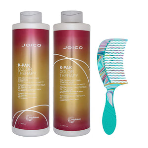 Joico K-PAK Color Therapy Color-Protecting Shampoo AND Conditioner Set 33.8 OZ, Includes Hair Comb