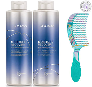Joico Moisture Recovery Shampoo and Conditioner for DRY Hair Bundle 33.8OZ Set. Includes Hair Comb