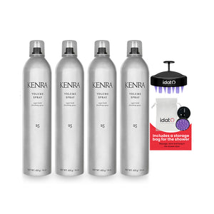 Kenra Volume Hairspray 25 Super Hold -  Maximum amount of volume and hold possible  Includes IDAT Head Massager and Shower Pouch
