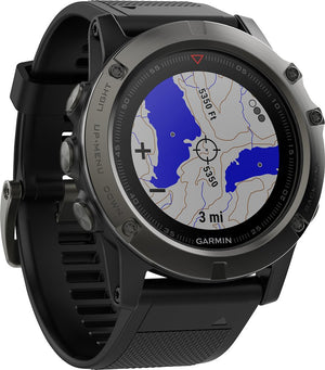 Garmin - fēnix® 5X Sapphire Smartwatch 51mm Fiber-Reinforced Polymer - Slate Gray with Black Band