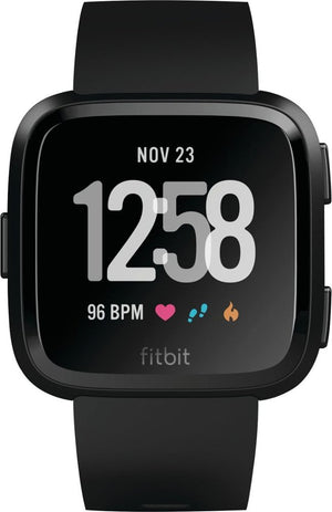 Fitbit - Versa Smartwatch 34mm Aluminum - Black/Black