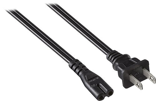 Insignia™ - 6' 2-Slot Nonpolarized Power Cord - Black