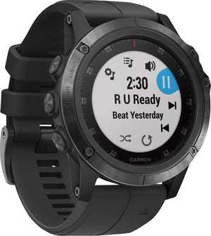Garmin - Fēnix 5X Plus Sapphire Smart Watch - Fiber-Reinforced Polymer - Black with Black Band