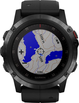 Garmin - Fēnix 5X Plus Sapphire Smart Watch - Fiber-Reinforced Polymer - Black with Black Band