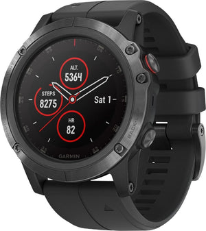 Garmin - Fēnix 5X Plus Sapphire Smart Watch - Fiber-Reinforced Polymer - Black with Black Band