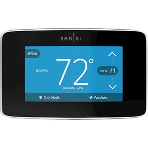 Sensi - Sensi Smart Programmable Touch-Screen Wi-Fi Thermostat - Black