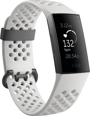 Fitbit - Charge 3 Special Edition Activity Tracker + Heart Rate - White/Graphit