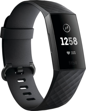 Fitbit - Charge 3 Activity Tracker + Heart Rate - Black/Graphite