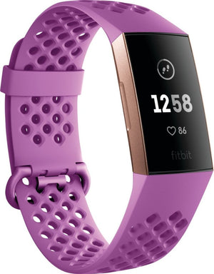 Fitbit - Charge 3 Activity Tracker + Heart Rate - Berry / Rose Gold