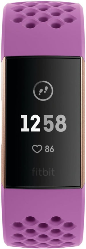 Fitbit - Charge 3 Activity Tracker + Heart Rate - Berry / Rose Gold